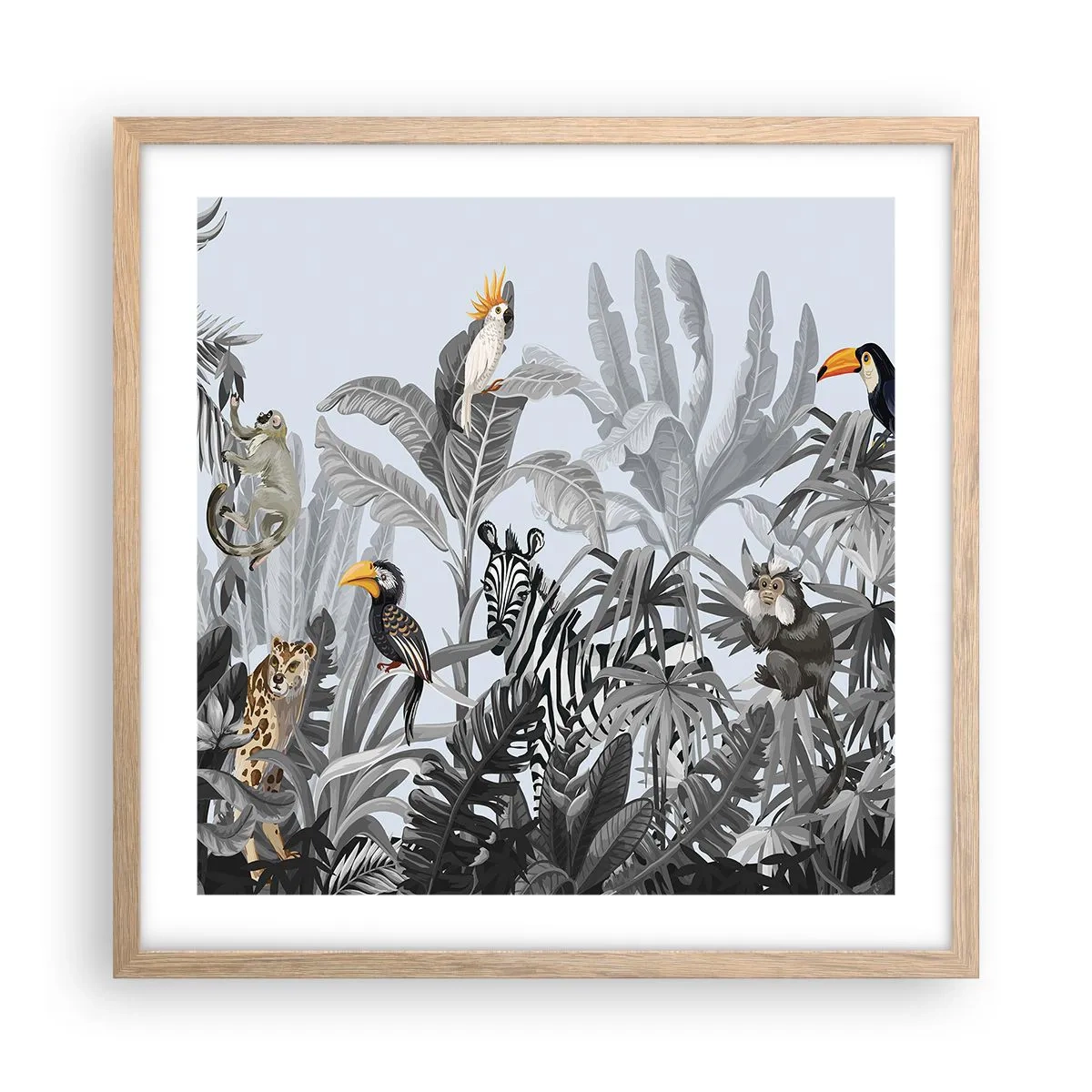 Poster in einem Rahmen aus heller Eiche - Afrikanisches Märchen - 50x50 cm