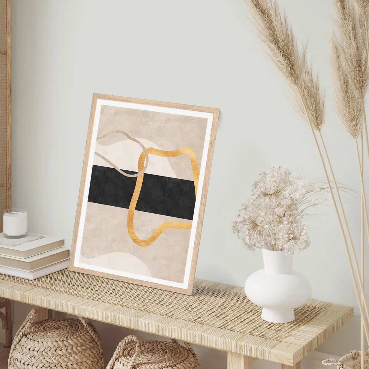 Poster in einem Rahmen aus heller Eiche - Schleifenformen - 30x40 cm