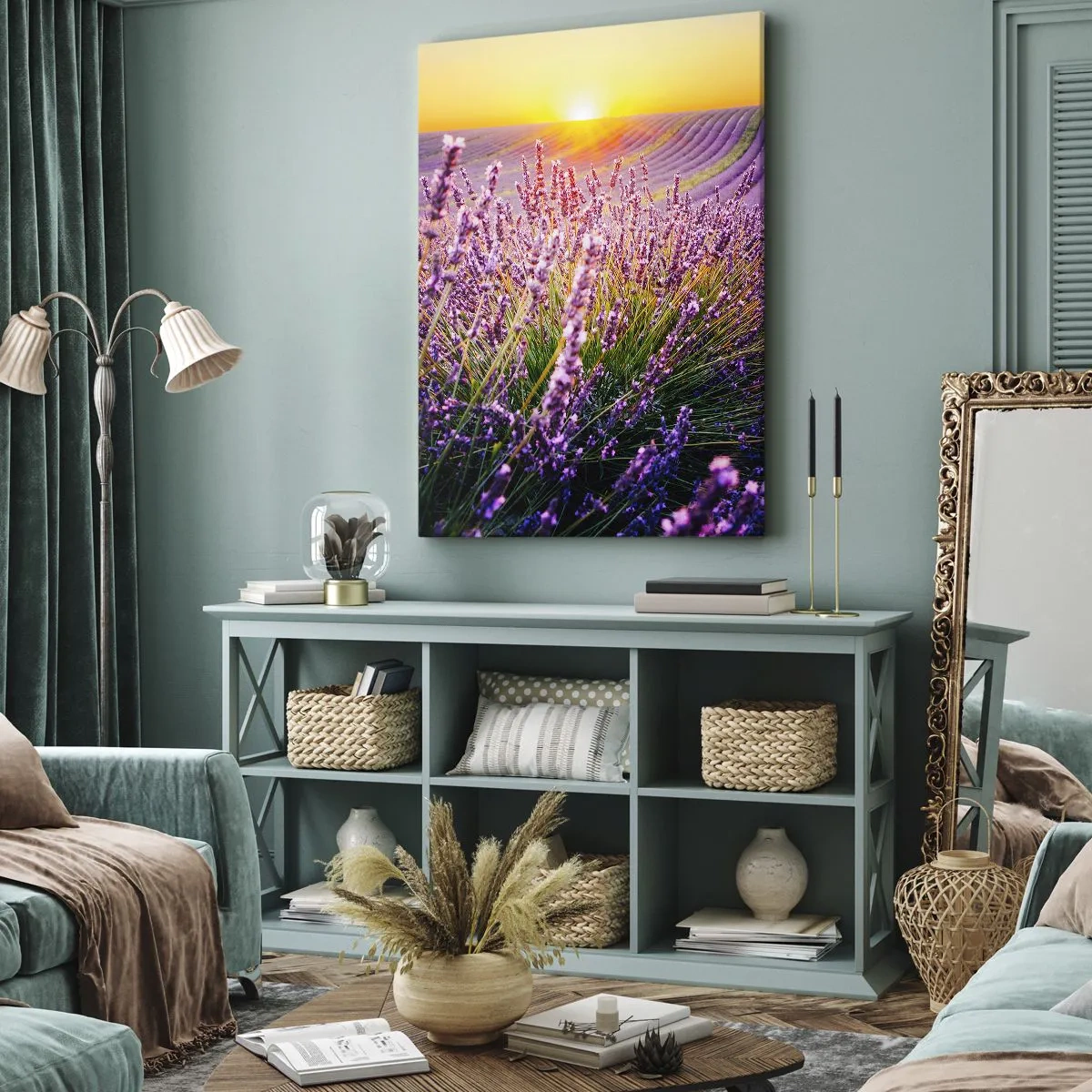 Bild auf Leinwand - Leinwandbild - Duftende Kornfelder - 55x100 cm