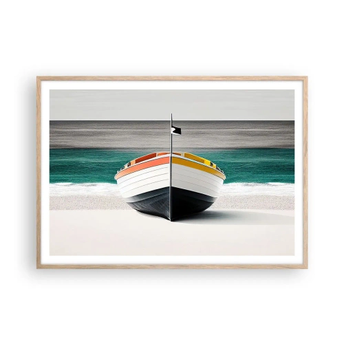 Poster in einem Rahmen aus heller Eiche - An seinem Platz - 100x70 cm