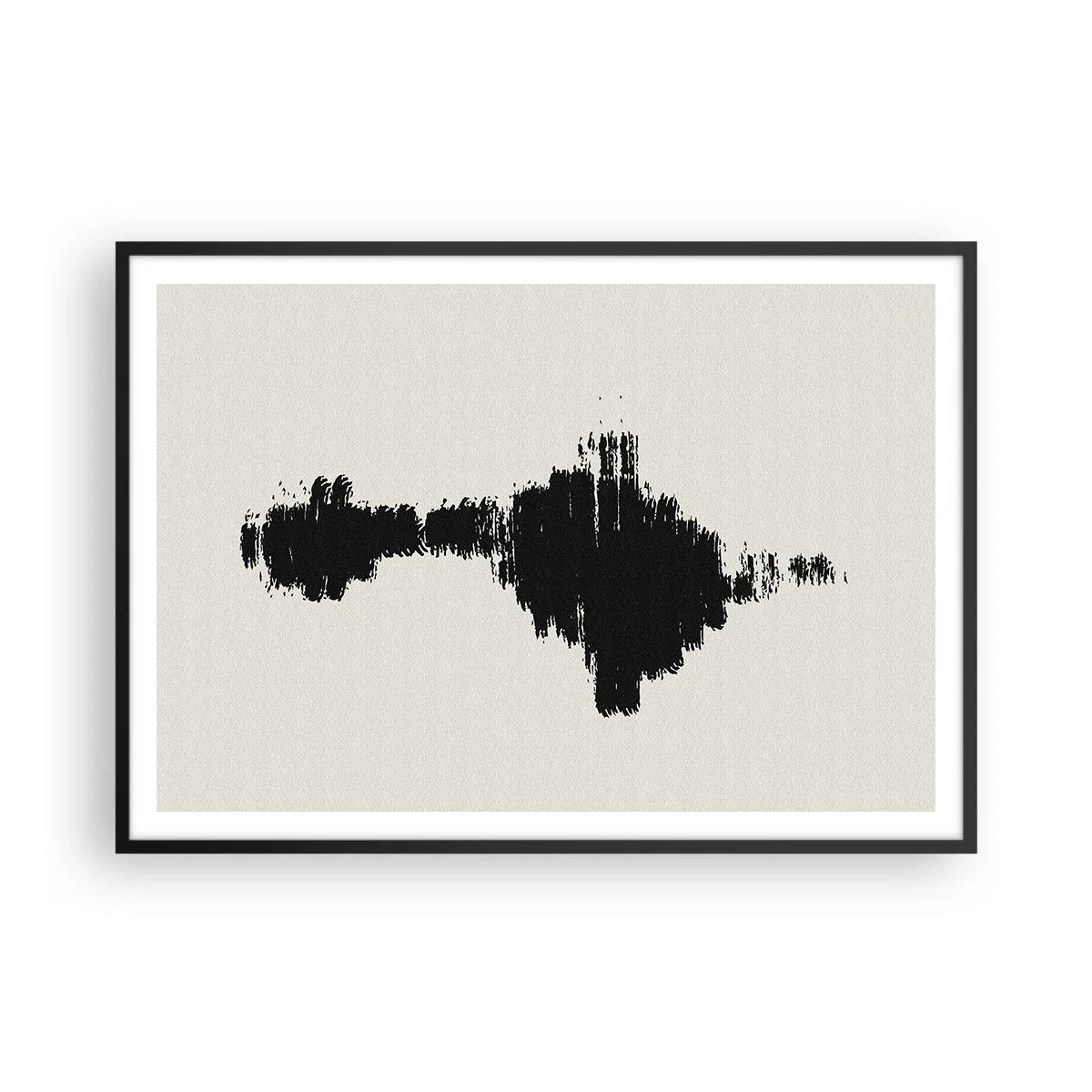 Poster in einem schwarzem Rahmen - Ein abstraktes Motiv, das einer Schallwelle im minimalistischen Stil ähnelt. - 100x70cm - Schwingungen der Fantasie - Moderne Wanddekoration für Wohnzimmer und Schlafzimmer ARTTOR