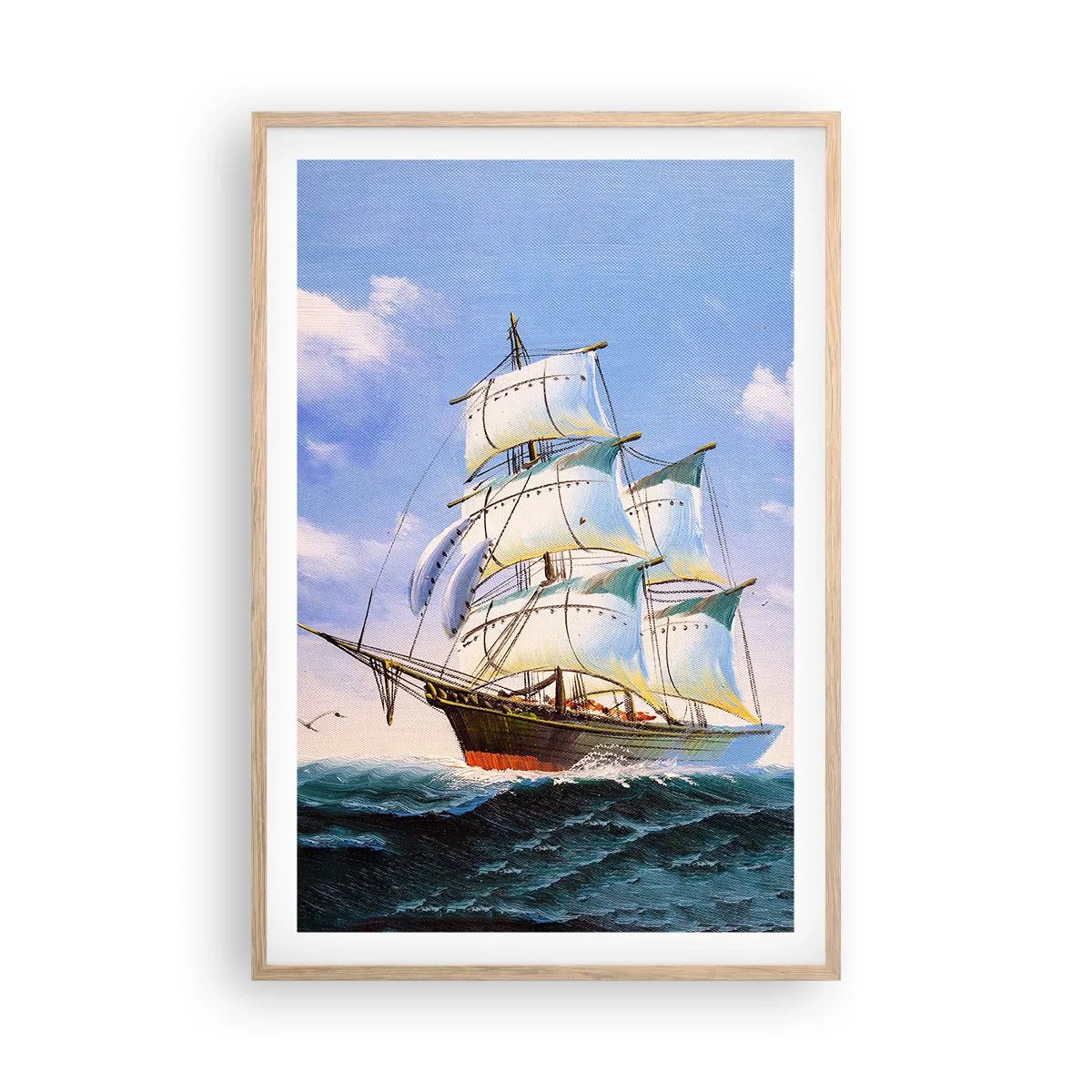 Poster in einem Rahmen aus heller Eiche - Mit Stolz mit dem Wind - 61x91 cm