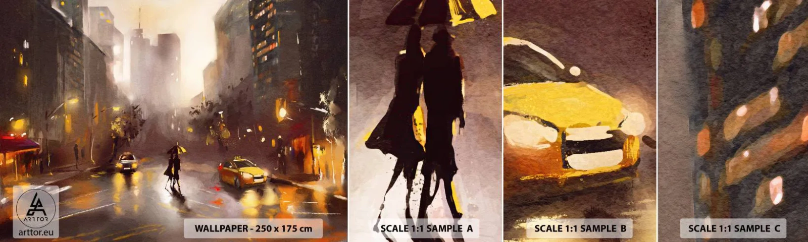 Fototapeten Muster Selbstklebend Deluxe Sticker - Im Licht von New York - New York, Manhattan, Die Architektur - 100x30 cm