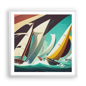 Poster in einem weißen Rahmen - Viel Glück mit den Elementen - 60x60 cm