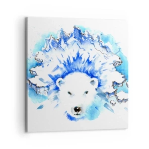 Bild auf Leinwand - Leinwandbild - Der König der Arktis in einer Eiskrone - 60x60 cm
