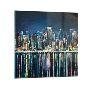 Glasbild - Bild auf glas - Kaskade von Lichtern - 30x30 cm