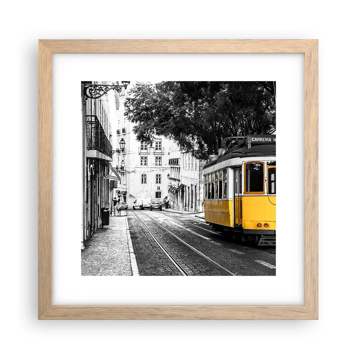 Poster in einem Rahmen aus heller Eiche - Und Fado im Hintergrund - 30x30 cm