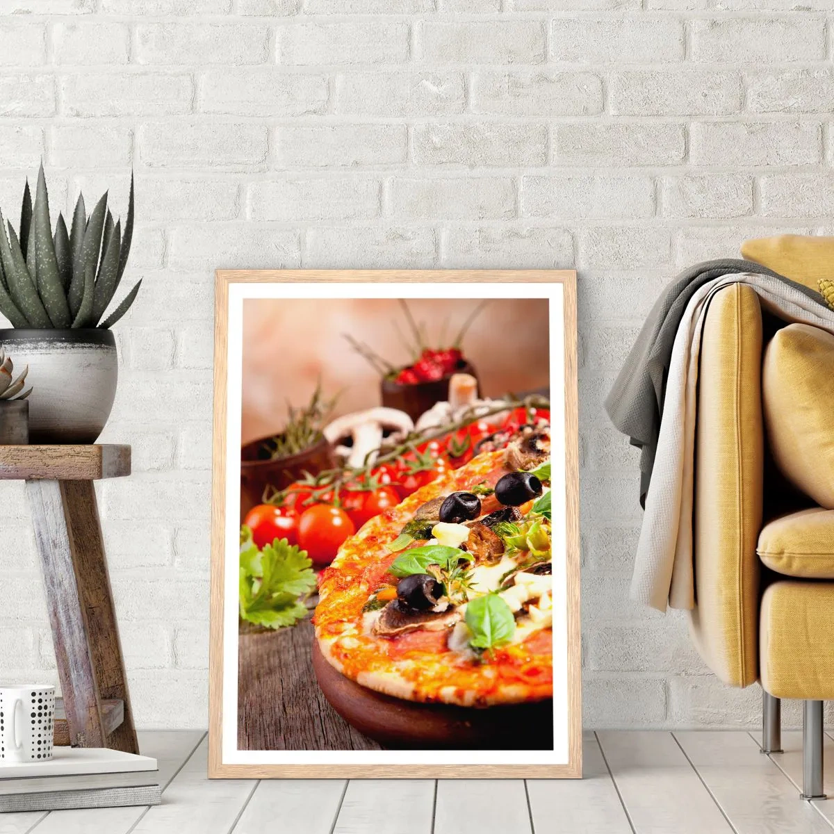 Poster in einem Rahmen aus heller Eiche - Aus den tellurischen Zutaten - 70x100 cm