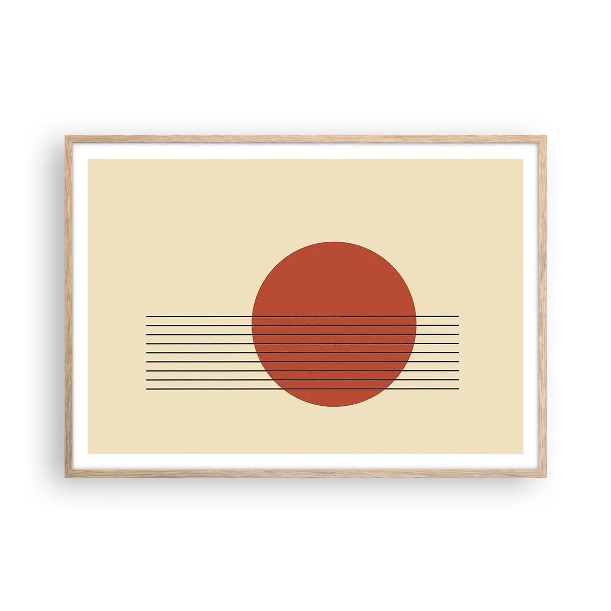 Poster in einem Rahmen aus heller Eiche - Immer wieder und weiter - 100x70 cm