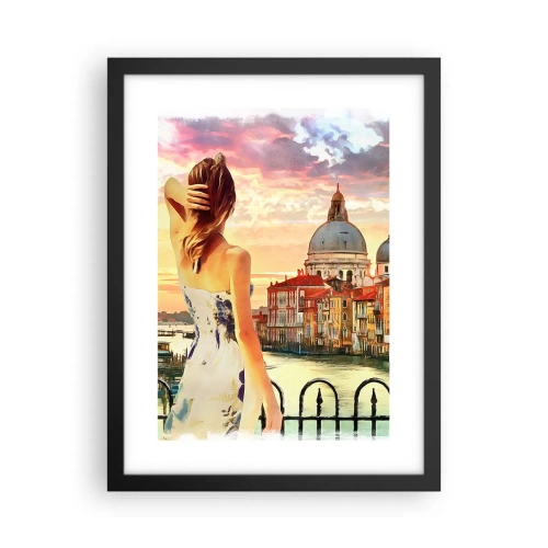 Poster in einem schwarzem Rahmen - Als Abenteuer nur in ... - 30x40 cm