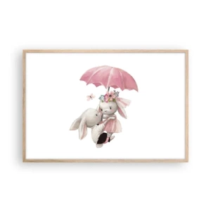 Poster in einem Rahmen aus heller Eiche - Das ist eben Liebe - 91x61 cm