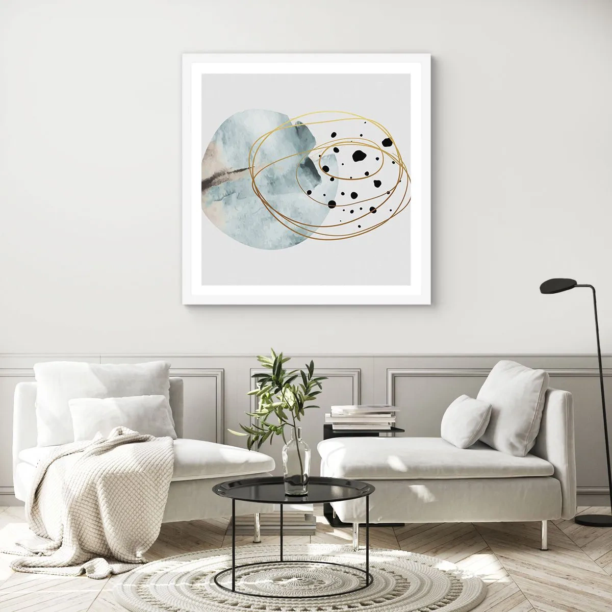 Poster in einem weißen Rahmen - Vom Weltraum umarmt - 50x50 cm