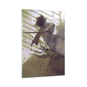 Glasbild - Bild auf glas - Samurai-Duell in einer dynamischen Szene - 50x70cm - Und du kannst ein Samurai sein - Moderne Wanddekoration für Wohnzimmer und Schlafzimmer ARTTOR