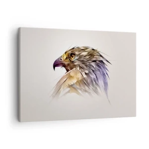 Bild auf Leinwand - Leinwandbild - Künstlerisches Porträt eines Adlers in Pastelltönen - 70x50cm - Porträt eines Kriegers - Moderne Wanddekoration für Wohnzimmer und Schlafzimmer ARTTOR