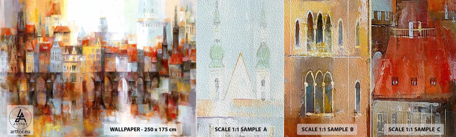 Fototapeten Muster Premium Sand - Schön ist es auch unter der Brücke - Stadt, Prag, Die Architektur - 100x30 cm