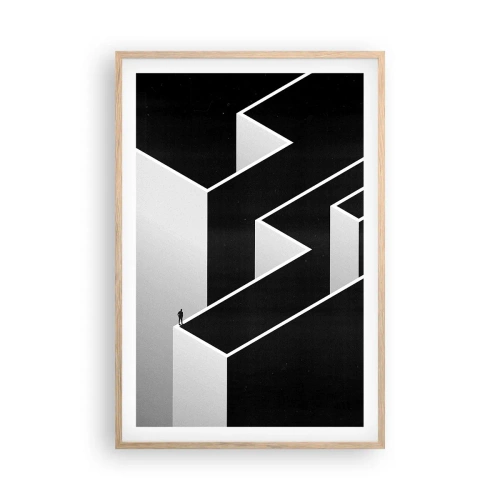 Poster in einem Rahmen aus heller Eiche - Einsamkeit an der Spitze - 61x91 cm