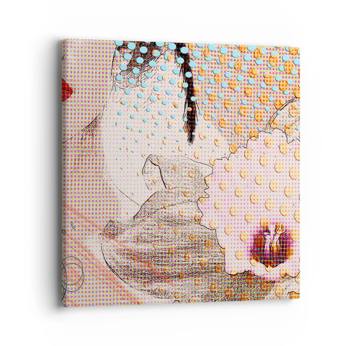 Bild auf Leinwand - Leinwandbild - Comic-Heldin - 40x40 cm