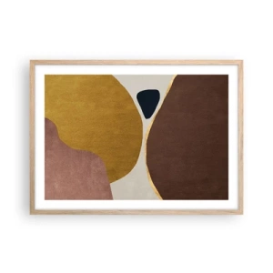Poster in einem Rahmen aus heller Eiche - Abstraktion – ein Ort im Raum - 70x50 cm