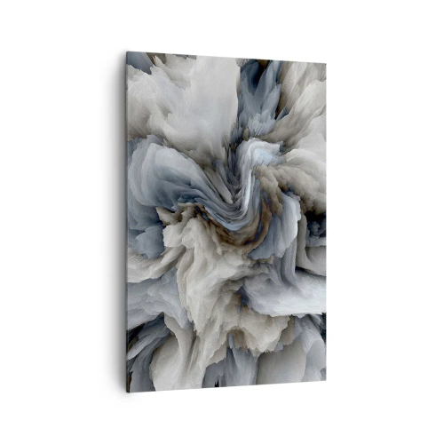Bild auf Leinwand - Leinwandbild - Abstrakter Wirbel in Grau- und Blautönen - 80x120cm - Stein und Blume - Moderne Wanddekoration für Wohnzimmer und Schlafzimmer ARTTOR