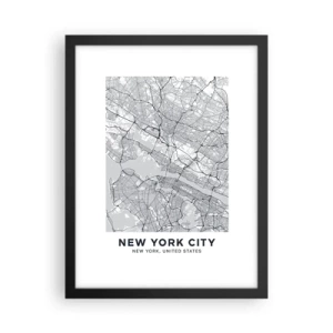 Poster in einem schwarzem Rahmen - Die Anatomie einer Metropole - 30x40 cm