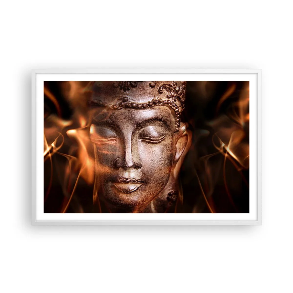 Poster in einem weißen Rahmen - Es existiert nur hier und jetzt - 91x61 cm