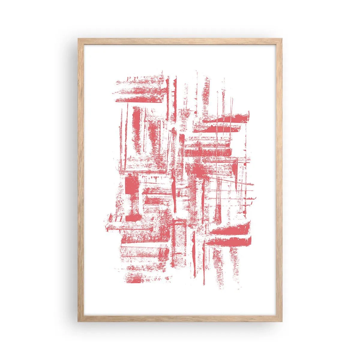 Poster in einem Rahmen aus heller Eiche - Die rote Stadt - 50x70 cm