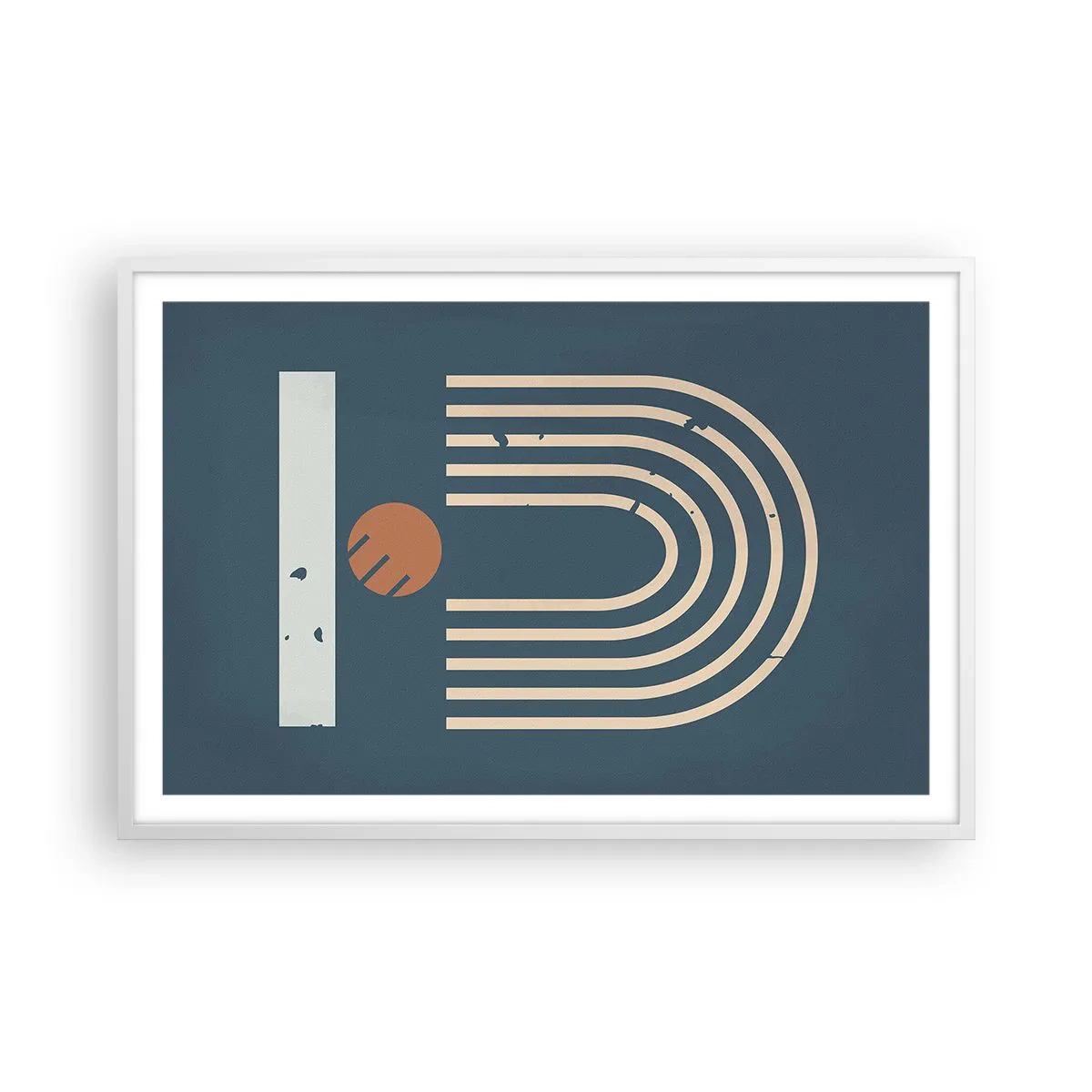 Poster in einem weißen Rahmen - Geometrie auf dem Granatapfel - 91x61 cm