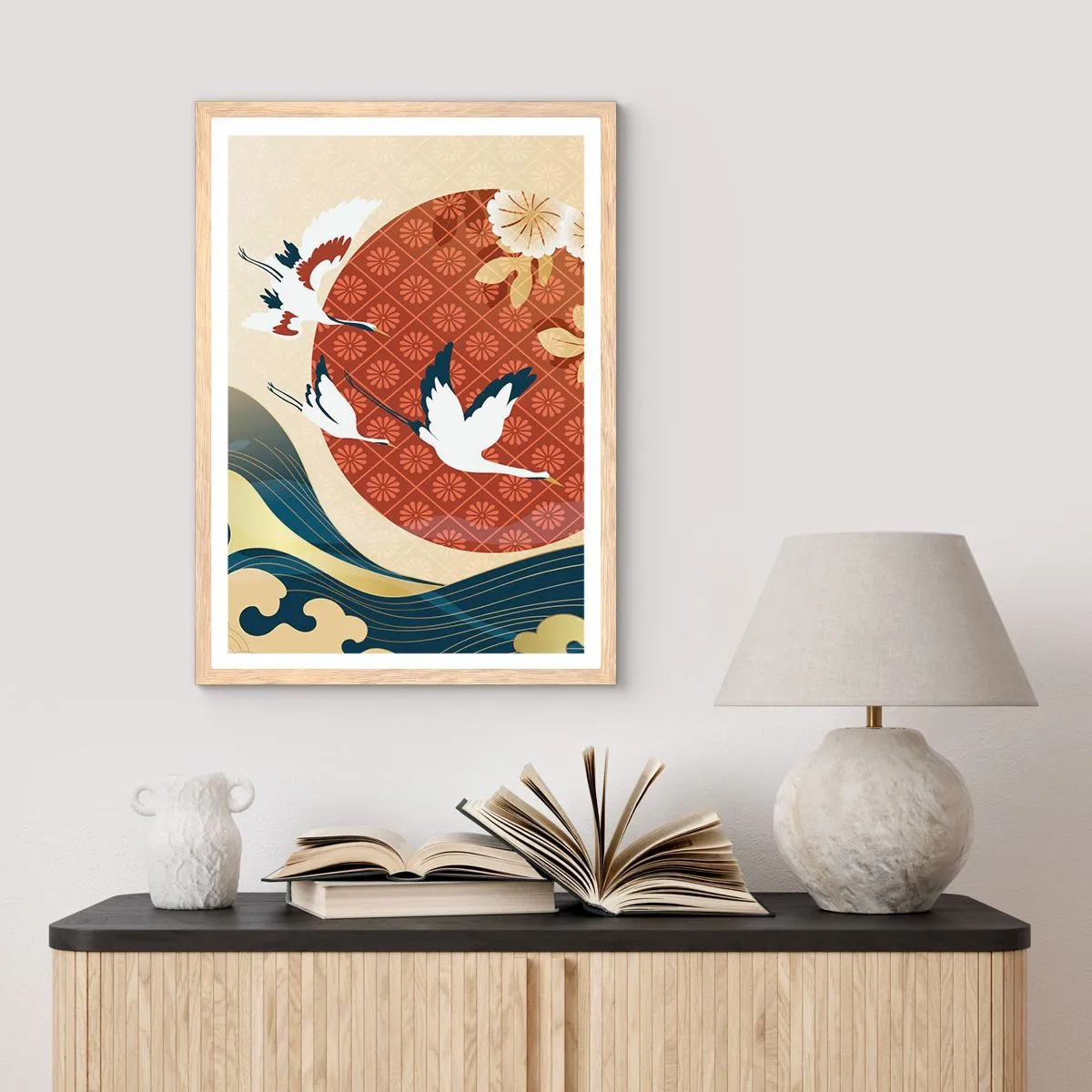 Poster in einem Rahmen aus heller Eiche - Japanisches Märchen - 70x100 cm
