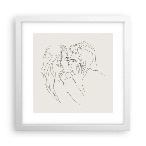 Poster in einem weißen Rahmen - Verstrickt im Gefühl - 30x30 cm