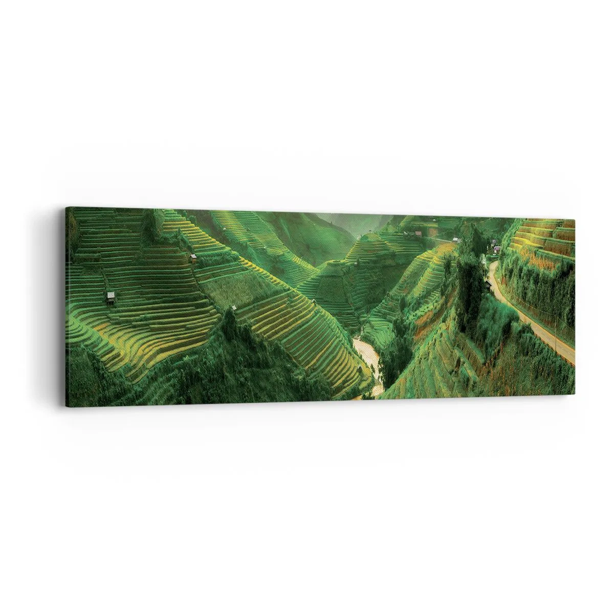 Bild auf Leinwand - Leinwandbild - Vietnamesisches Tal - 90x30 cm