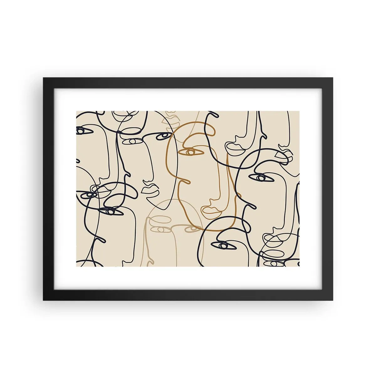 Poster in einem schwarzem Rahmen - Das Porträt wird multipliziert - 40x30 cm