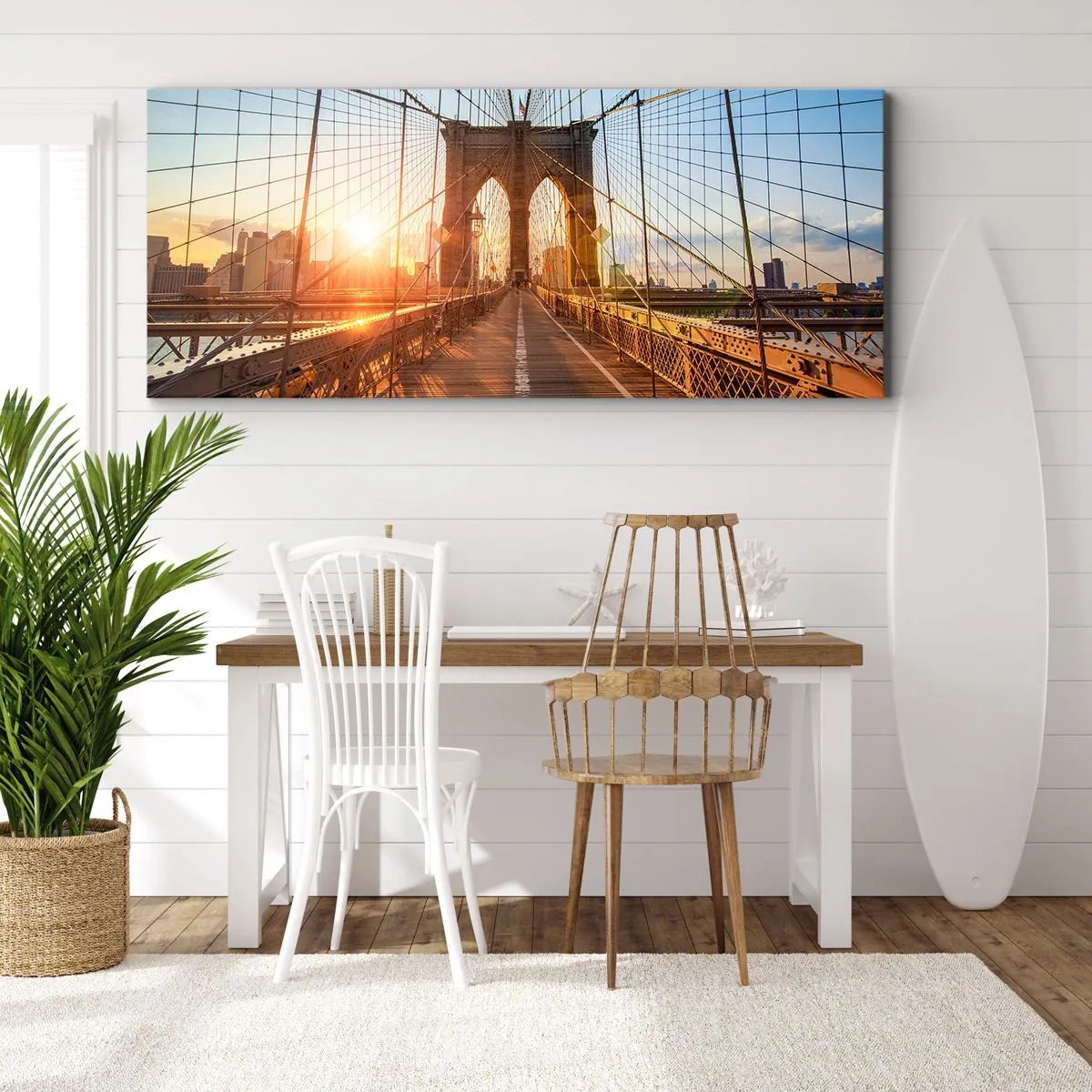 Bild auf Leinwand - Leinwandbild - Auf der goldenen Brücke - 100x40 cm