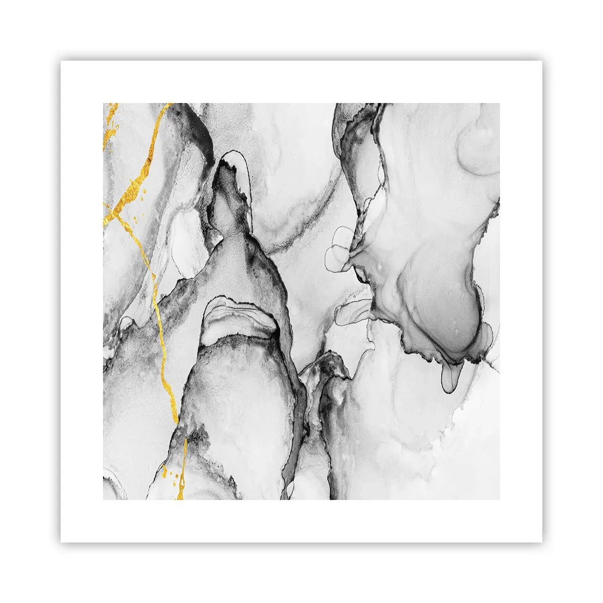 Poster - Komposition mit Goldmotiv - 40x40 cm