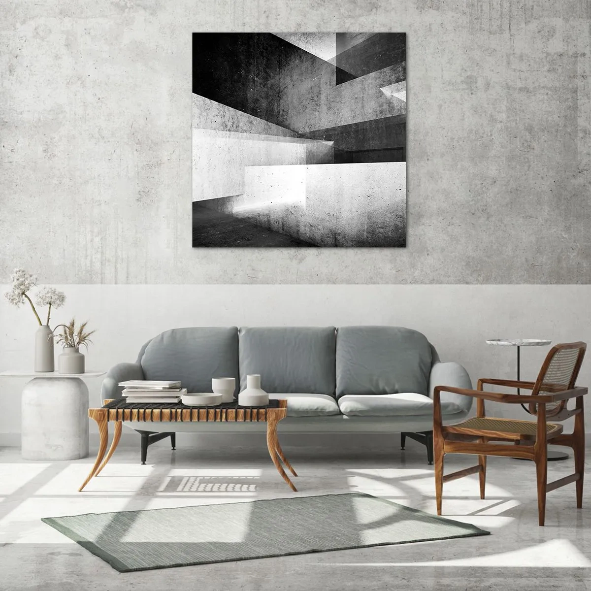 Glasbild - Bild auf glas - Die Raumstruktur - 40x40 cm