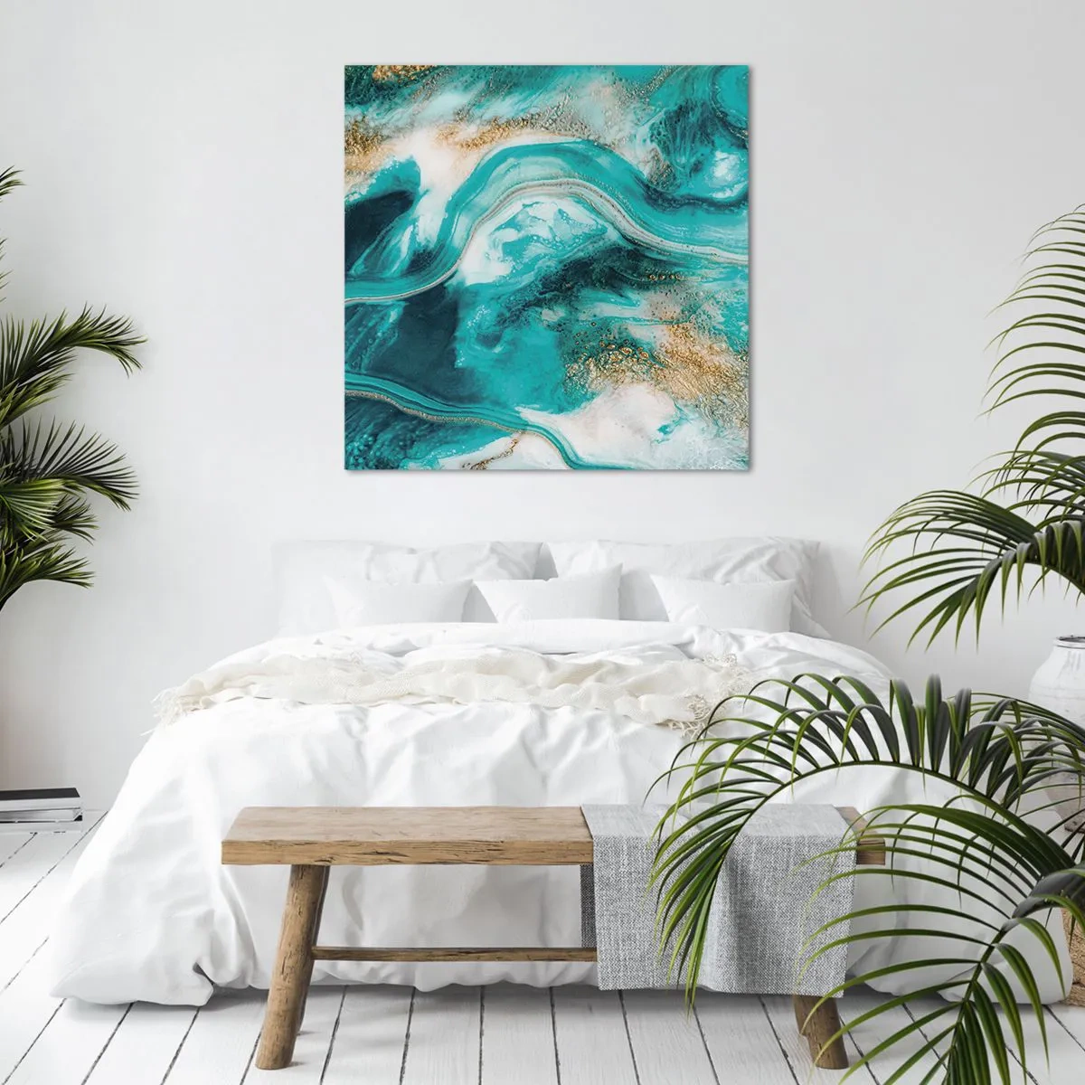 Bild auf Leinwand - Leinwandbild - Der Fluss aus Gold - 50x50 cm