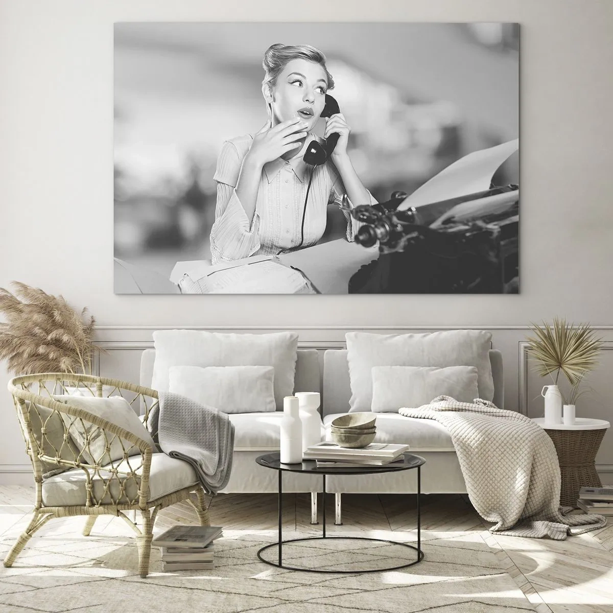 Glasbild - Bild auf glas - Hallo, hier sind es die 50er. - 120x80cm - Hallo, wir sind in den 1950er Jahren. - Moderne Wanddekoration für Wohnzimmer und Schlafzimmer ARTTOR