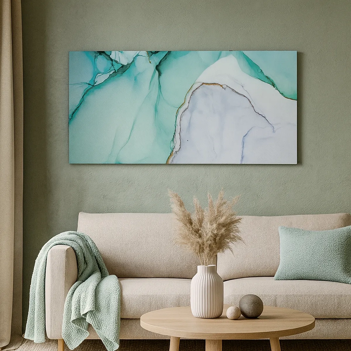 Bild auf Leinwand - Leinwandbild - Eine Studie in Türkis - 30x30 cm