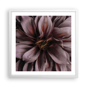 Poster in einem weißen Rahmen - Ein Blumenherz - 50x50 cm