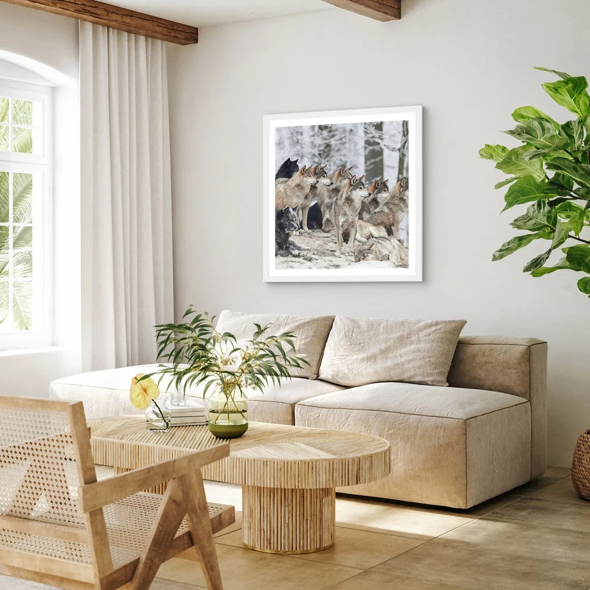 Poster in einem weißen Rahmen - Familie und Freunde - 50x50 cm