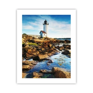 Poster - Komm glücklich zurück, ich warte - 40x50 cm