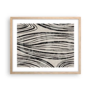 Poster in einem Rahmen aus heller Eiche - Linienpool - 50x40 cm