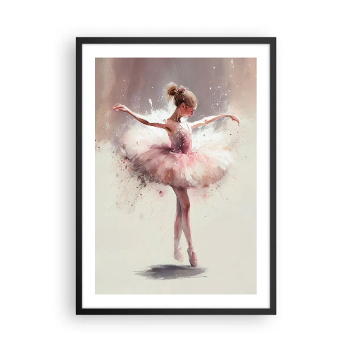 Poster in einem schwarzem Rahmen - Ballerina in künstlerischer Bewegung - 50x70cm - Wie ein junger Vogel - Moderne Wanddekoration für Wohnzimmer und Schlafzimmer ARTTOR