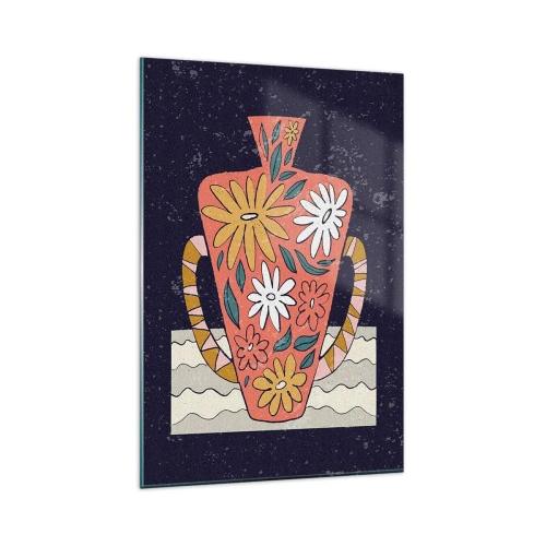 Glasbild - Bild auf glas - Bemalter Krug - 80x120 cm