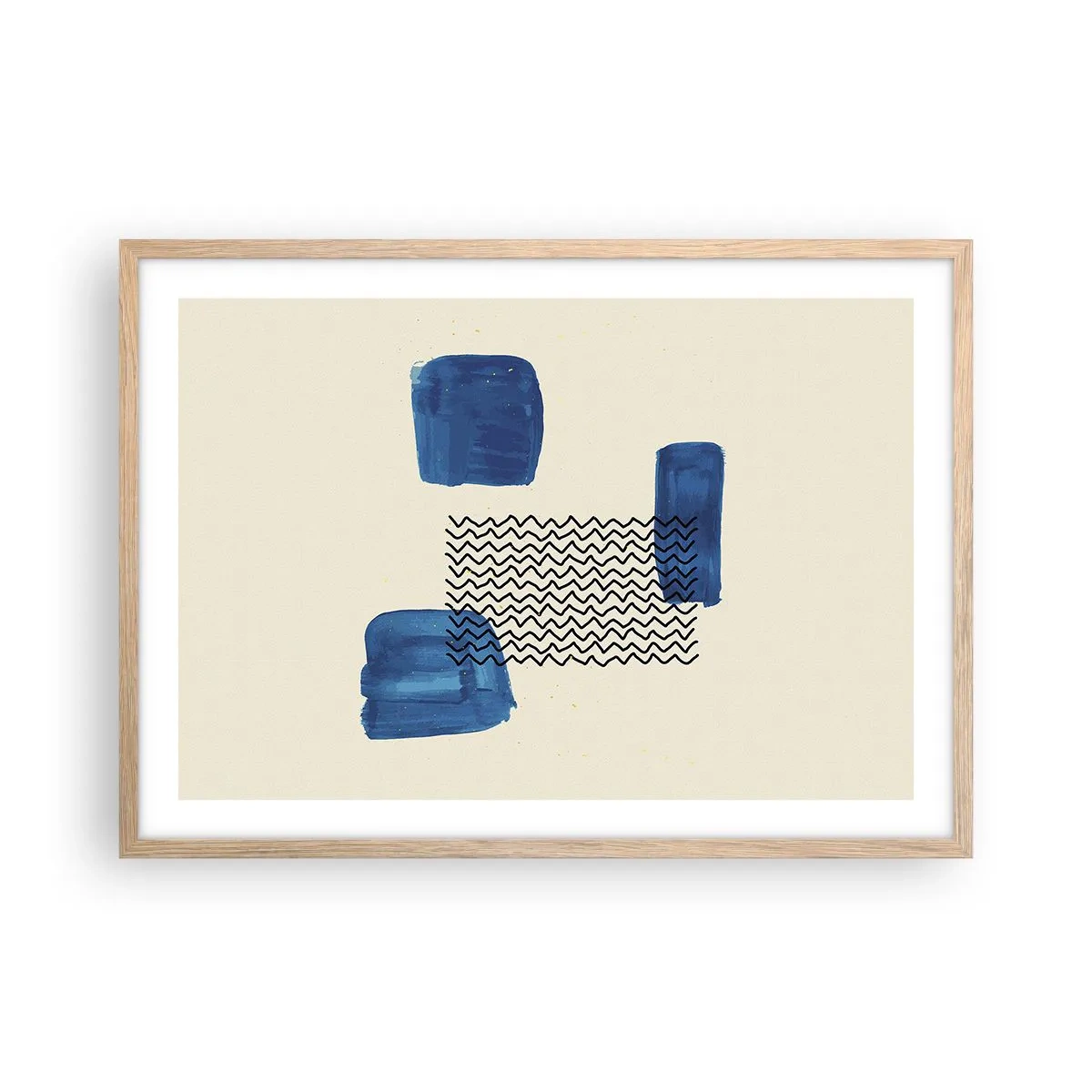 Poster in einem Rahmen aus heller Eiche - Ein abstraktes Quartett - 70x50 cm