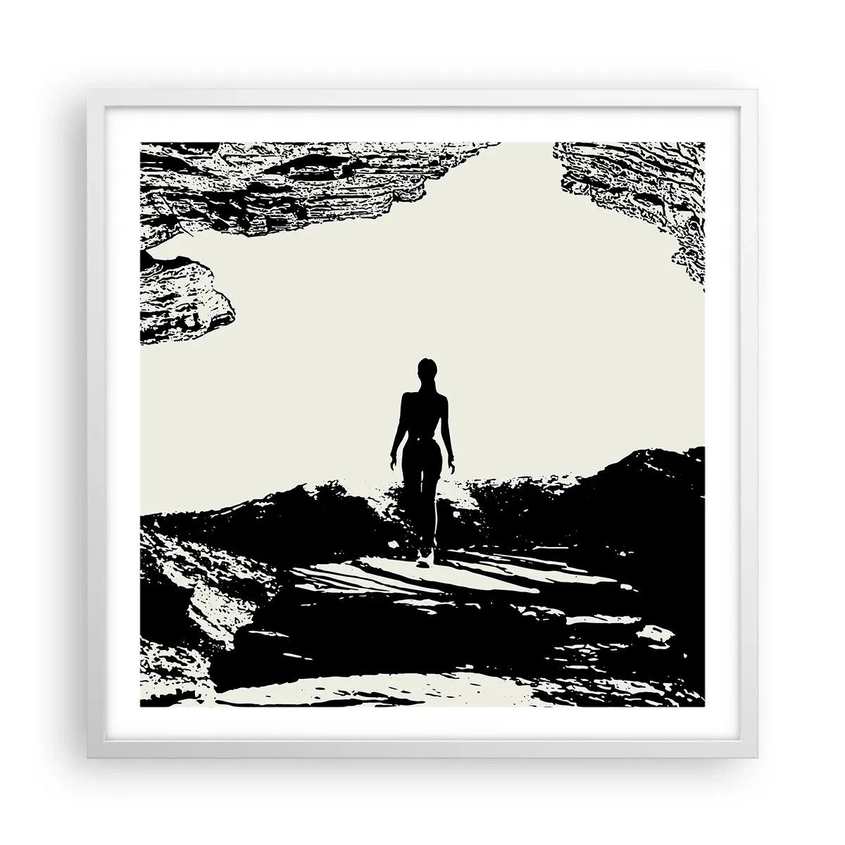 Poster in einem weißen Rahmen - Neuer Blick - 60x60 cm