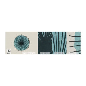 Fototapeten Muster Premium Canvas - Strahlend im Blau - Abstraktion, Stück, Moderne Kunst - 100x30 cm