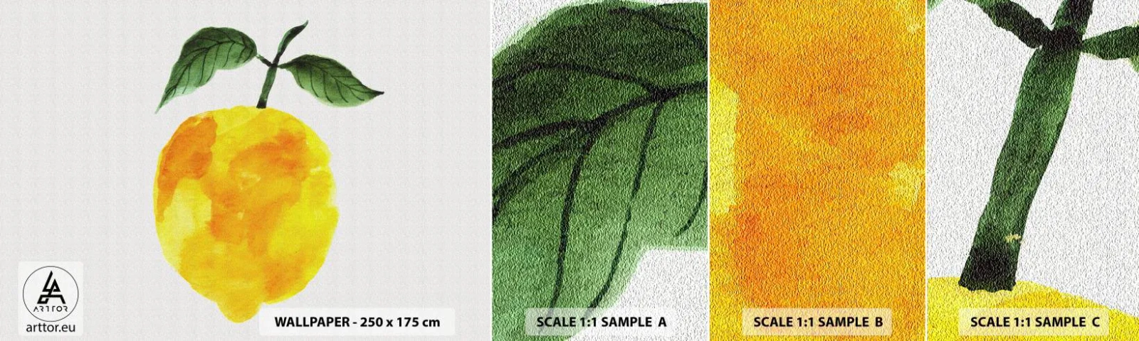 Fototapetenmuster Standard Eco - So schmeckt man die Sonne - Zitrone, Küche, Obst - 100x30 cm