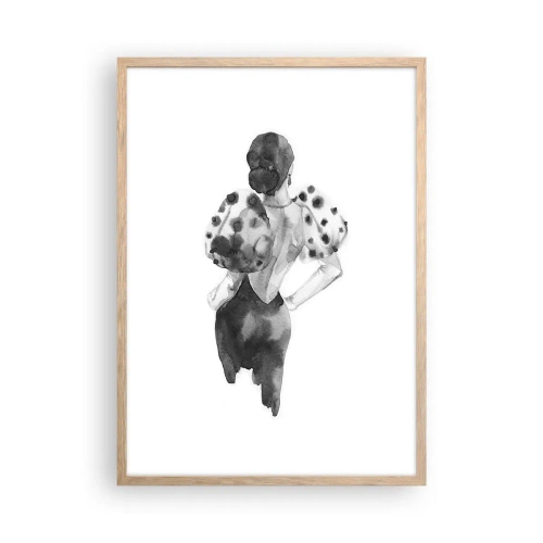 Poster in einem Rahmen aus heller Eiche - Sie ging direkt vorbei - 50x70 cm