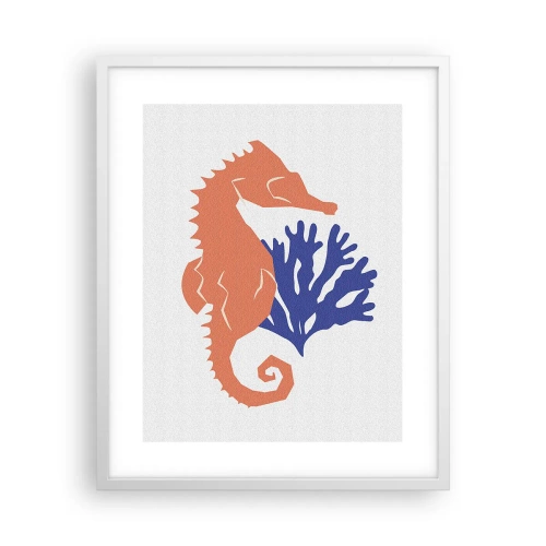 Poster in einem weißen Rahmen - Auf einer Unterwasserwiese - 40x50 cm