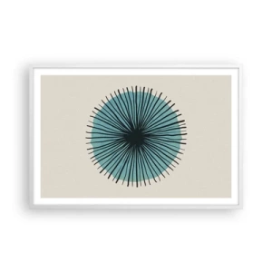 Poster in einem weißen Rahmen - Strahlend im Blau - 91x61 cm